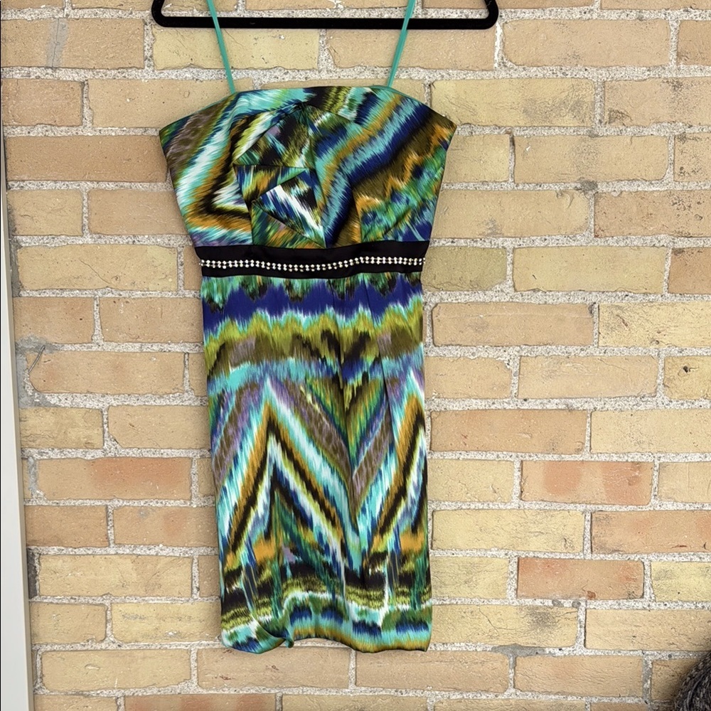 Max and Cleo Multicolor Strapless Dress